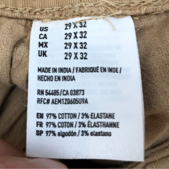 American Eagle Mens Pants Size 29x28 Hemmed Extreme Flex Khaki Straight Relaxed - Picture 9 of 14